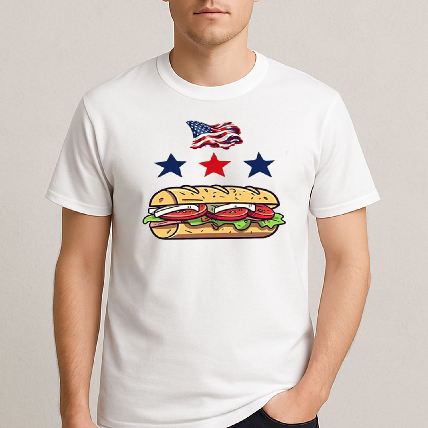 DC Flag Sub Sandwich T-Shirt – Washington DC Statehood Protest Tee