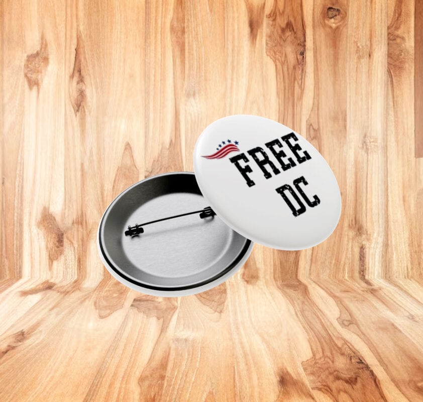 Free DC Badge – End Federal Overreach Pin Button