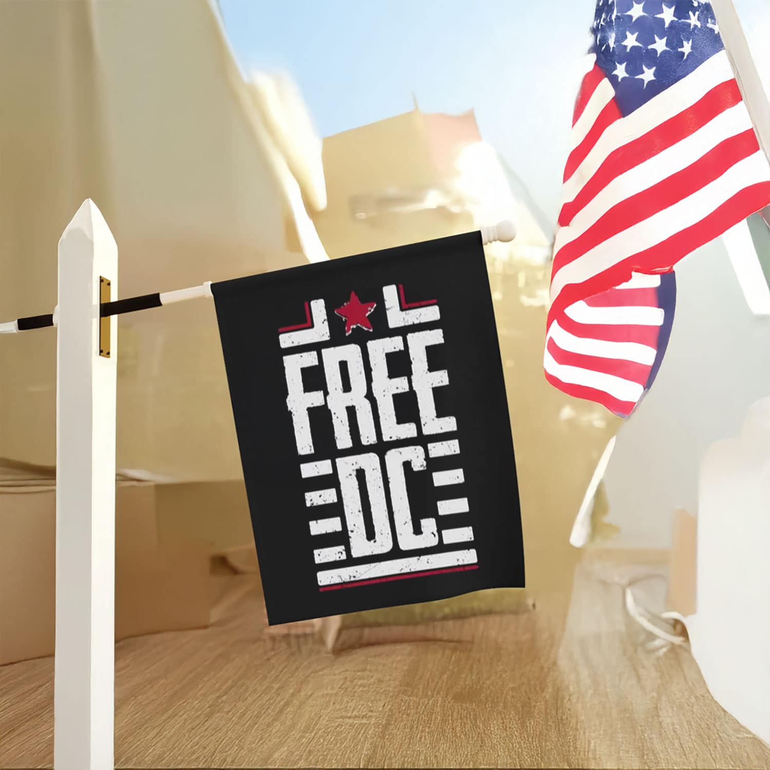 Free DC Flag – Distressed Resist Bold Activist Protest Banner - Free DC