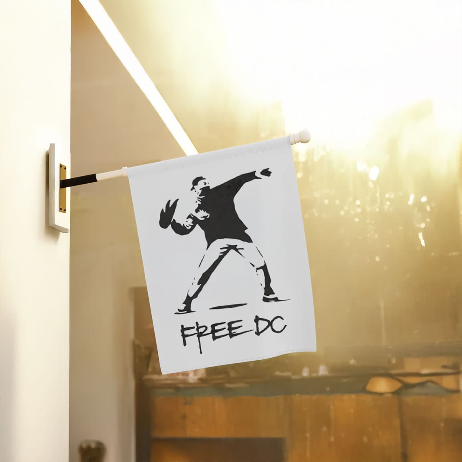 Free DC Flag – Banksy Inspired Washington Statehood Protest Banner