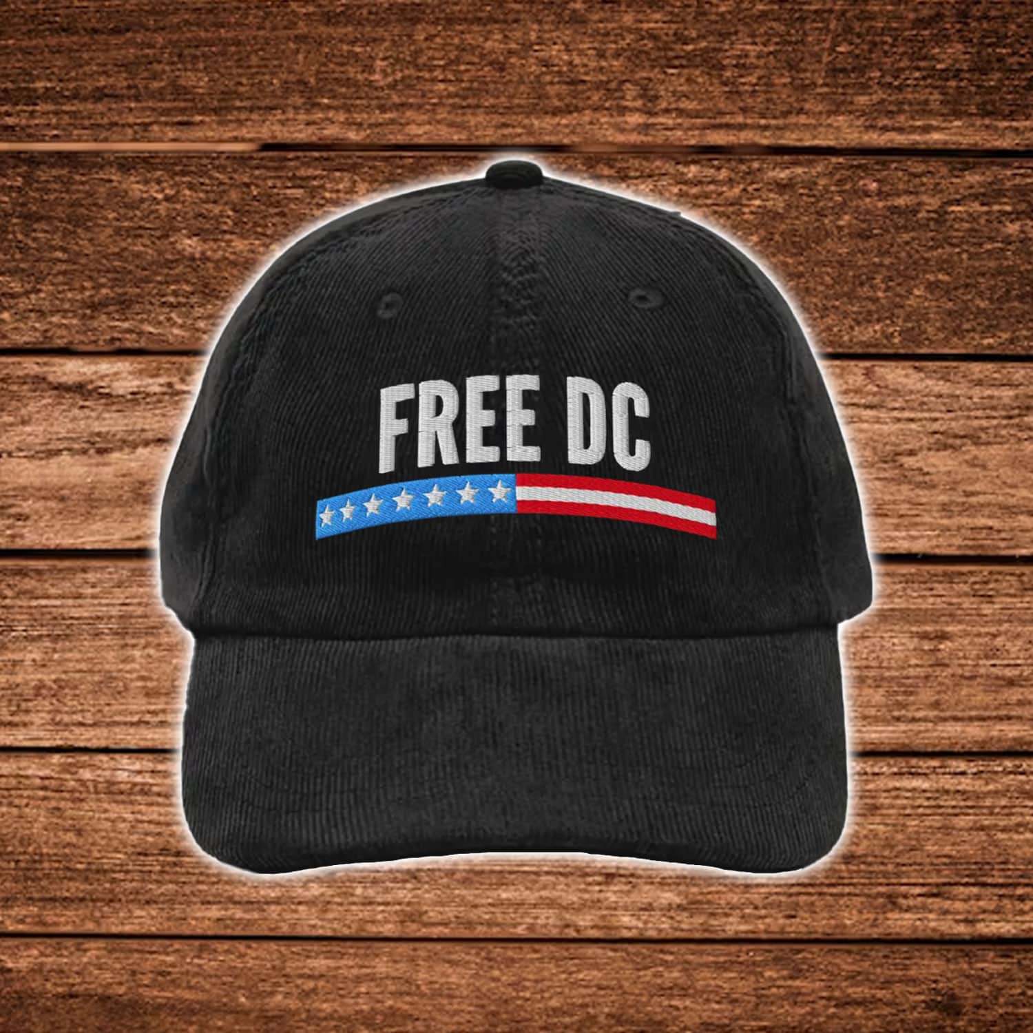 Free DC Hat – Patriotic Stars and Stripes Embroidered Baseball Cap