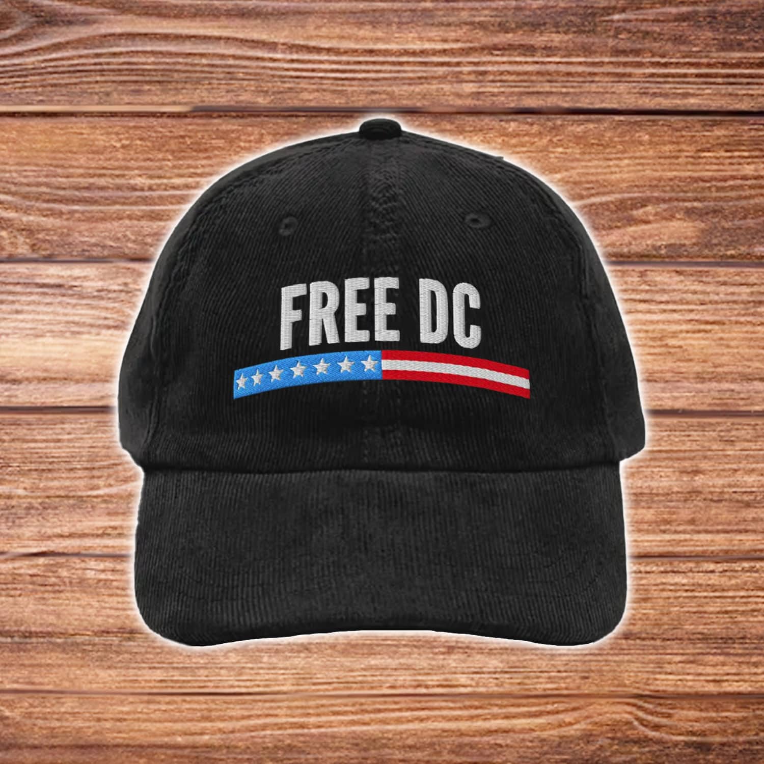 Free DC Hat – Patriotic Stars and Stripes Embroidered Baseball Cap