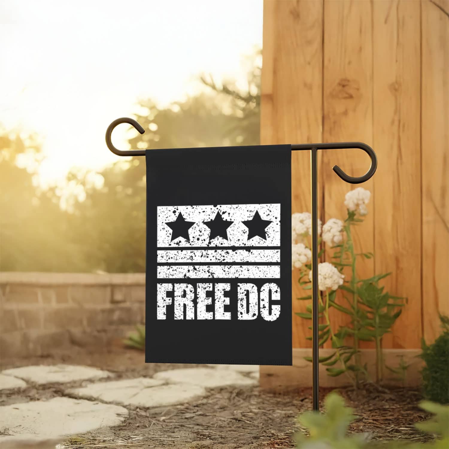 Free DC Political Flag – Distressed Retro Activist Banner