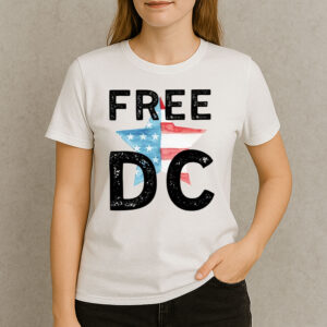 Free DC Political Shirt – American Flag Star Activist Tee