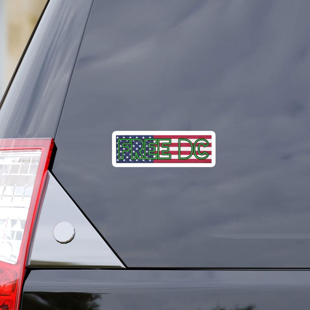 Free DC Political Sticker – American Flag Equality Vinyl Decal