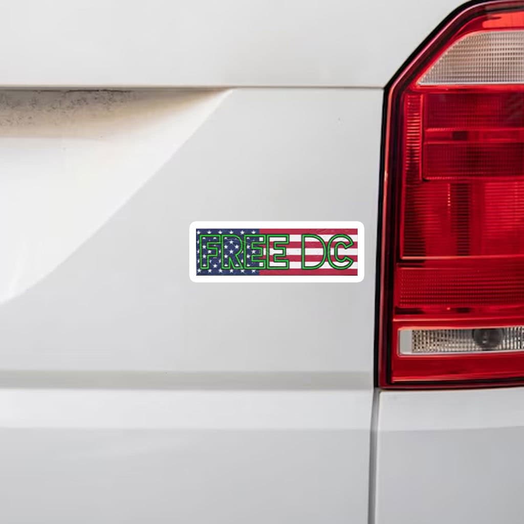 Free DC Political Sticker – American Flag Equality Vinyl Decal
