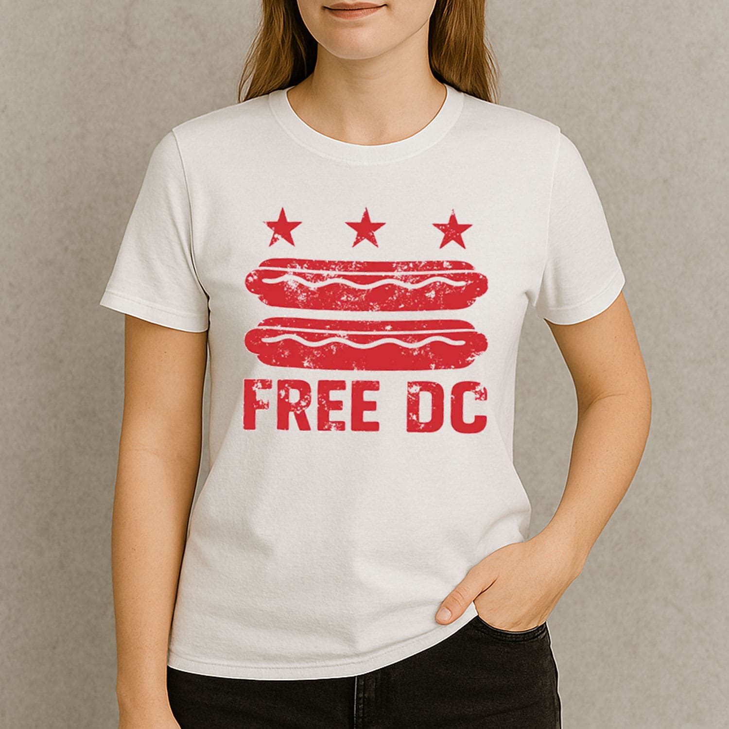 Free DC Protest Shirt – Activist Political Tee with Hotdog Design
