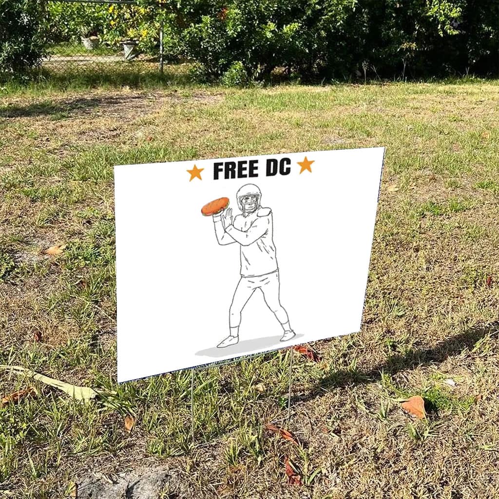 Free DC Resistance Yard Sign – Football Sandwich Protest Lawn Banner