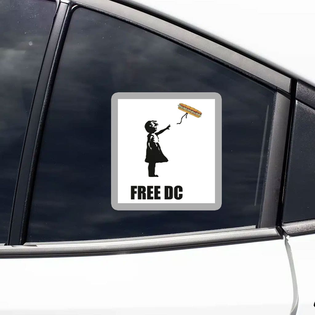 Free DC Sandwich Thrower Sticker – Washington Statehood Protest Decal