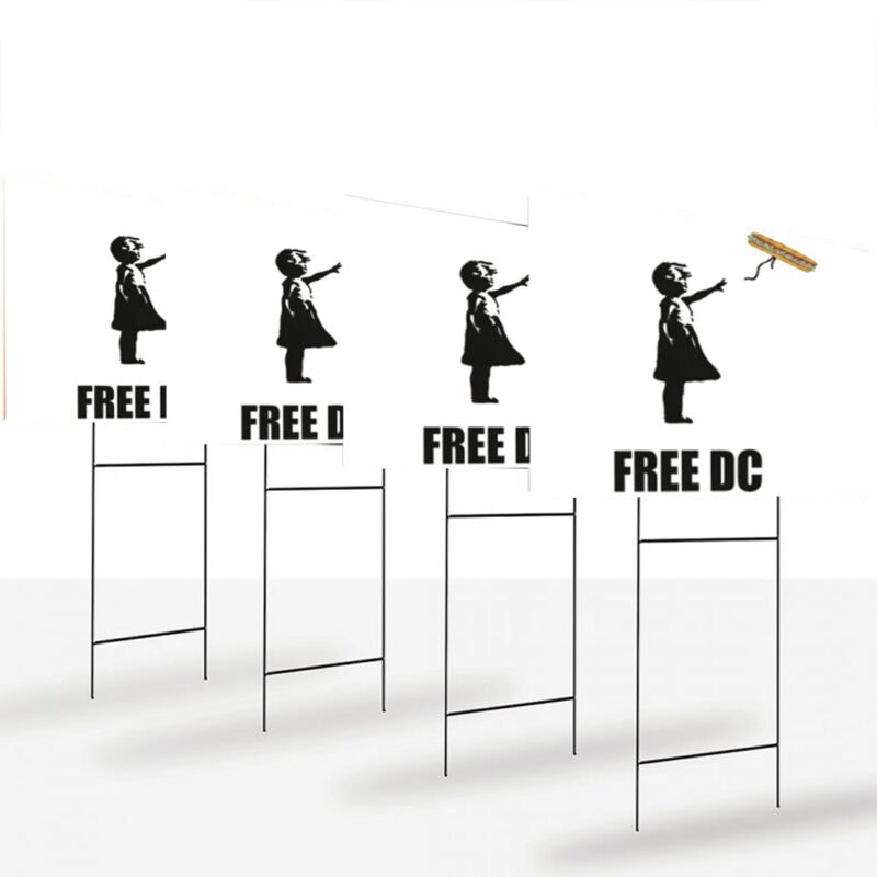 Free DC Sandwich Thrower Yard Sign – Washington Statehood Protest Lawn Banner