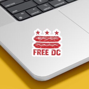 Free DC Sticker – Activist Protest Decal with Hotdog Design
