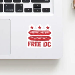 Free DC Sticker – Activist Protest Decal with Hotdog Design