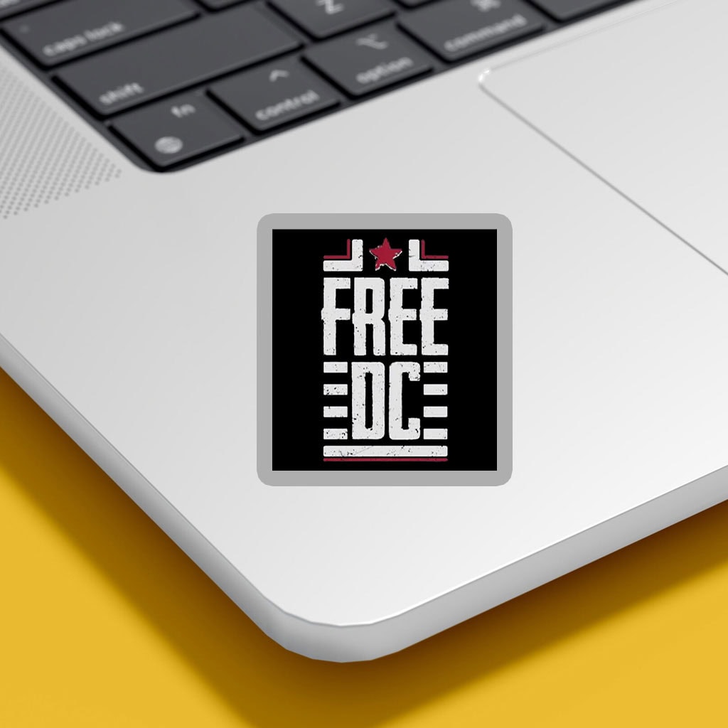 Free DC Sticker – Distressed Resist Bold Activist Protest Decal