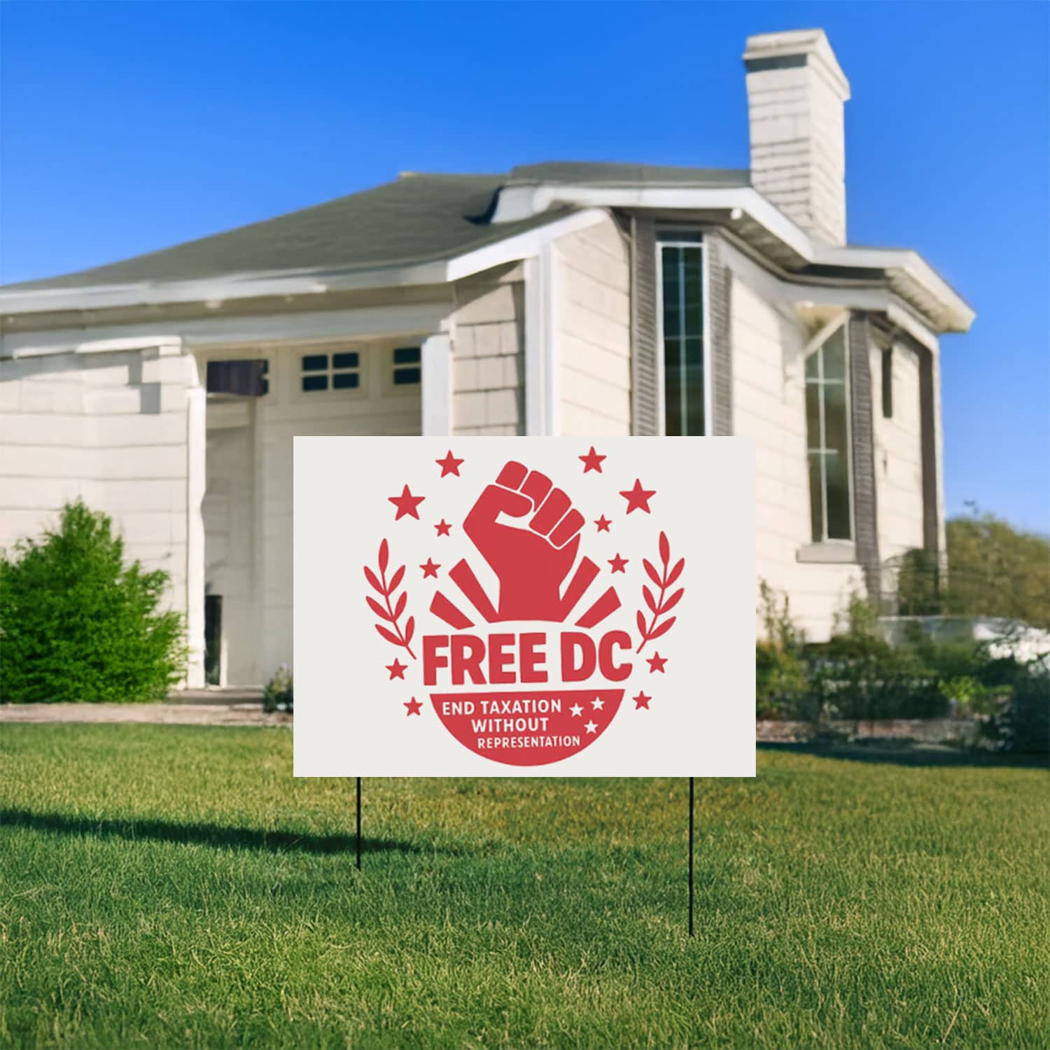 Free DC Yard Sign – End Taxation Without Representation Protest Sign