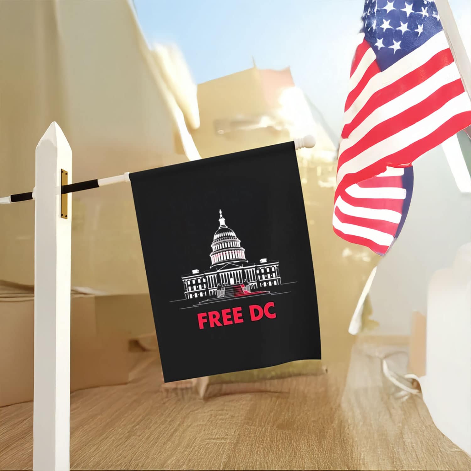 Washington Free DC Flag – U.S. Capitol Protest Banner