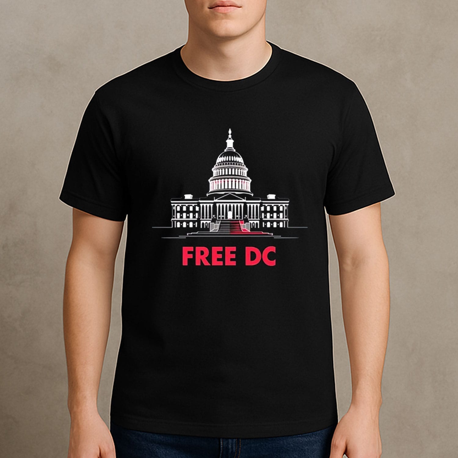 Washington Free DC T-Shirt – U.S. Capitol Protest Graphic Tee
