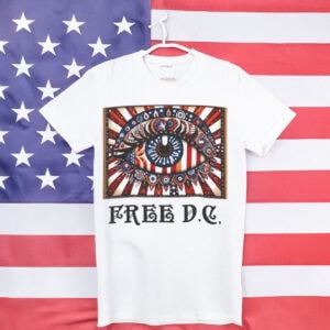 Free D.C. T-Shirt – Washington D.C. Statehood Tee, Psychedelic Eye Political Protest Shirt