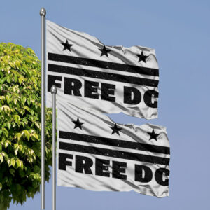 Free DC Flag – Resist Federal Overreach Protest Banner, Washington DC Statehood Rights Flag