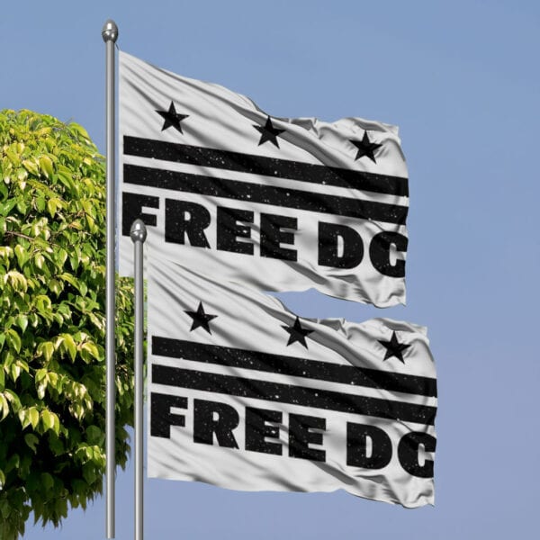 Free DC Flag – Resist Federal Overreach Protest Banner, Washington DC Statehood Rights Flag