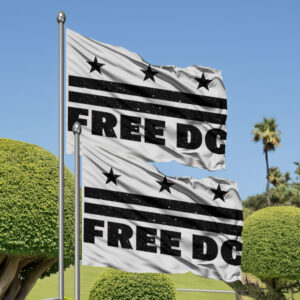 Free DC Flag – Resist Federal Overreach Protest Banner, Washington DC Statehood Rights Flag