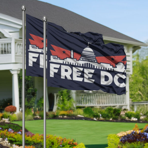 Free DC Flag – Washington DC Statehood Protest Banner, Political Activism Flag