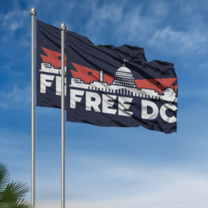 Free DC Flag – Washington DC Statehood Protest Banner, Political Activism Flag