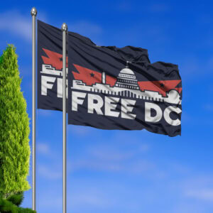 Free DC Flag – Washington DC Statehood Protest Banner, Political Activism Flag