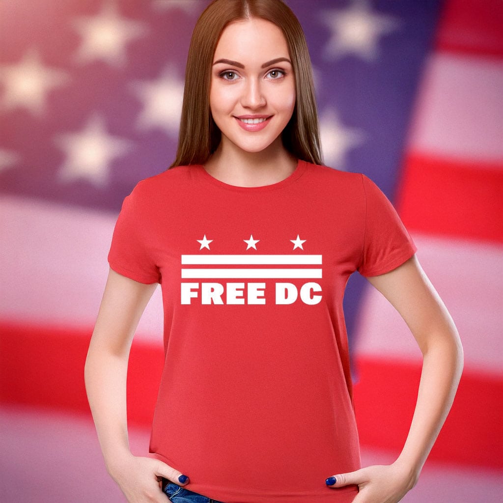 Free DC Political Statement Top, Washington DC Statehood T-Shirt