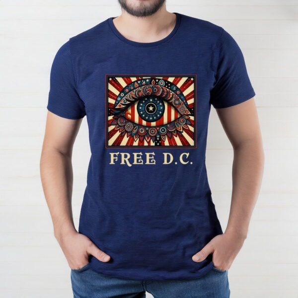 Free DC T-Shirt – Washington DC Statehood Rights Tee, Activist Campaign Shirt