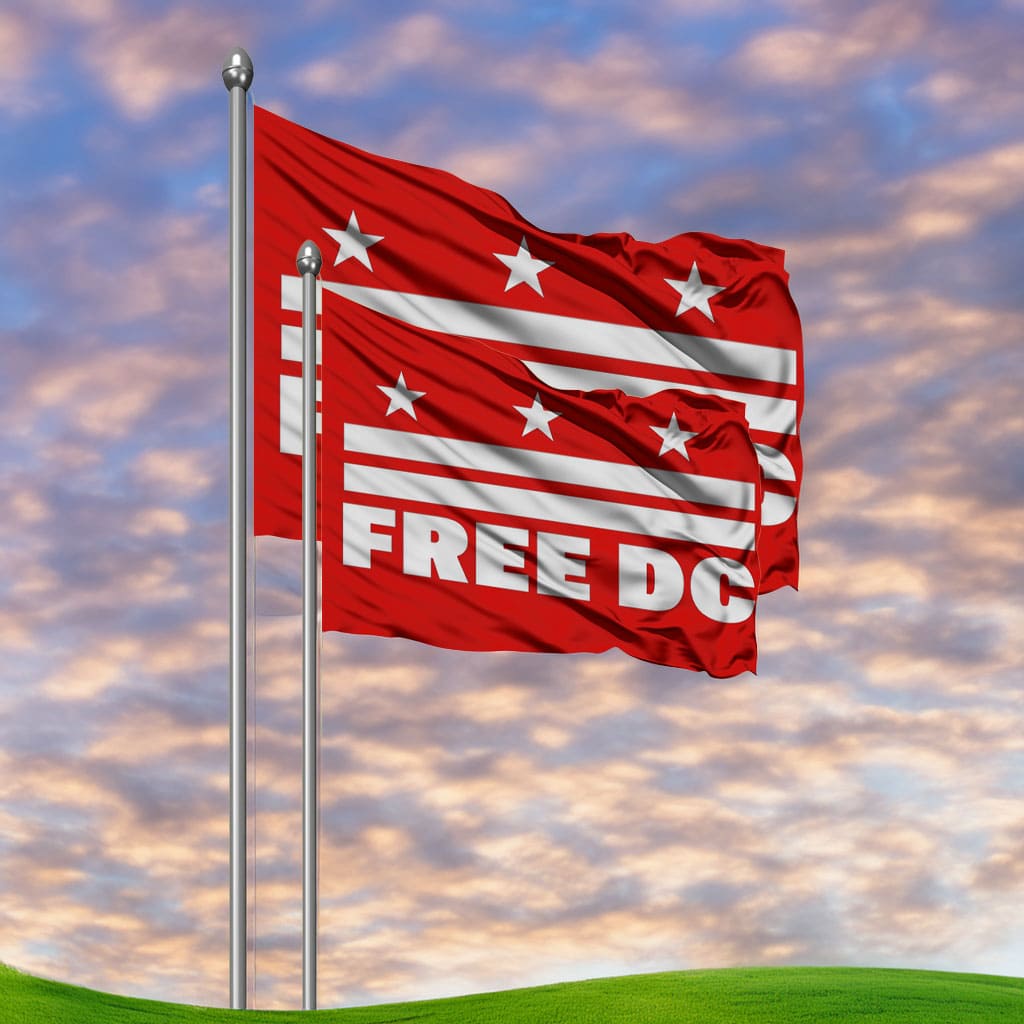 Political Statement for Washington D.C. Rights, Free DC Flag