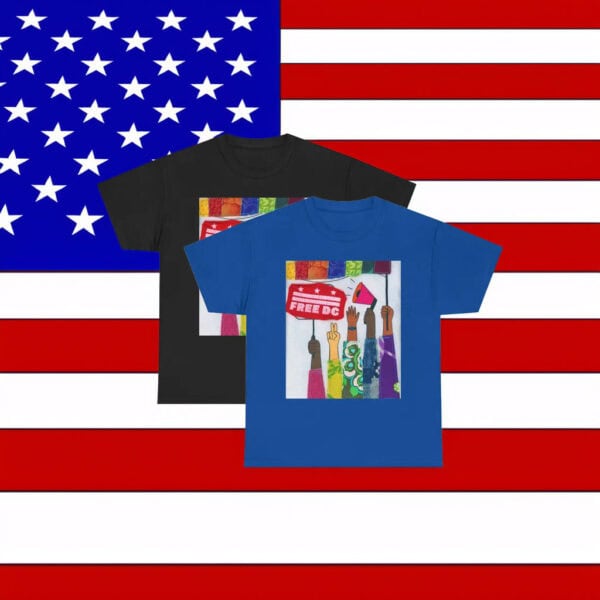 Pro-Democracy DC Statehood Graphic Tee, Free DC Protest T-Shirt
