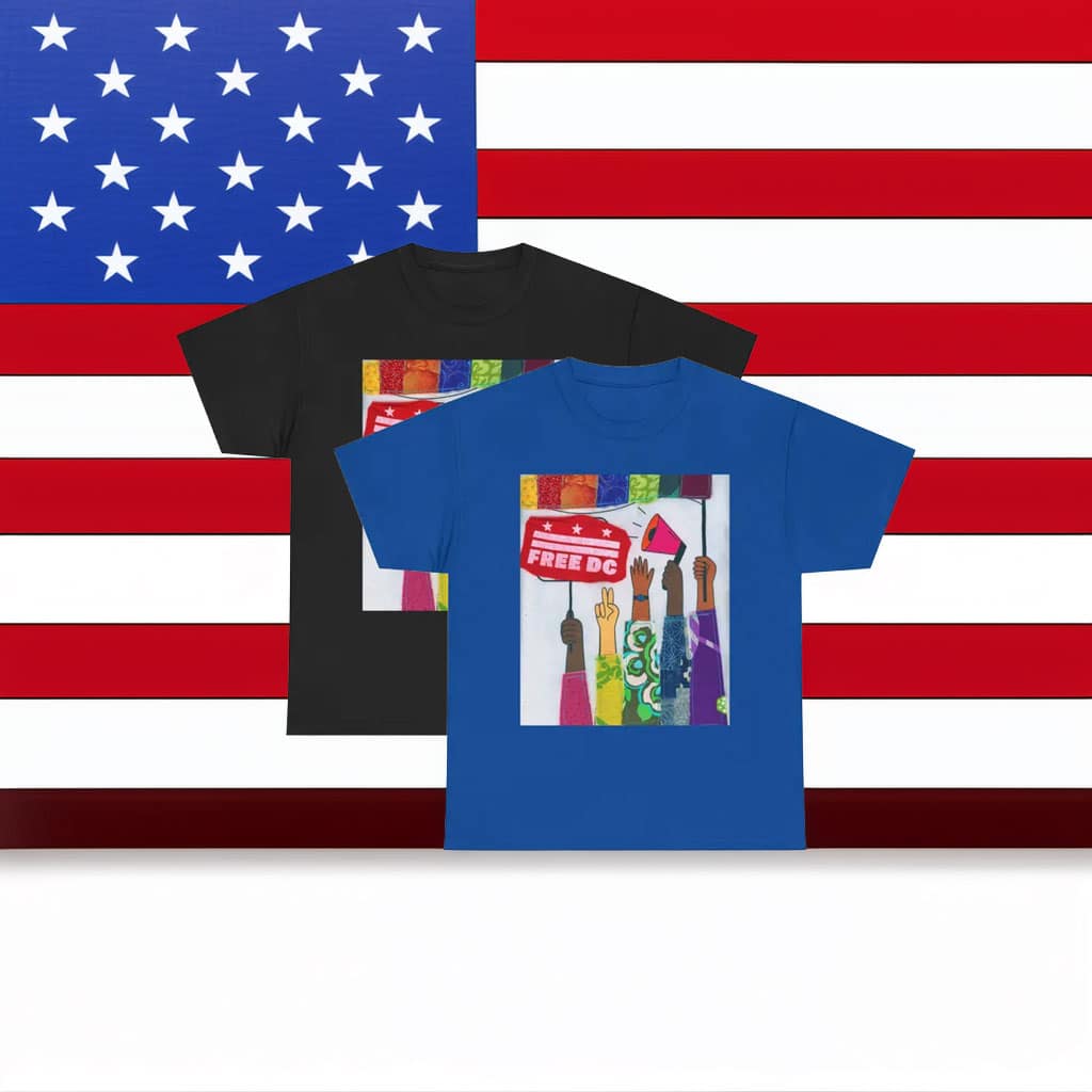 Pro-Democracy DC Statehood Graphic Tee, Free DC Protest T-Shirt