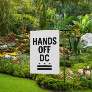 Pro-Democracy Political Protest Banner, Hands Off DC Flag