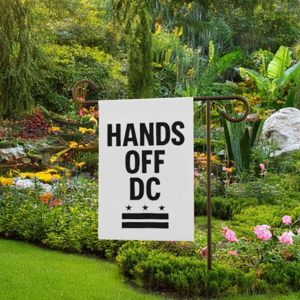 Pro-Democracy Political Protest Banner, Hands Off DC Flag