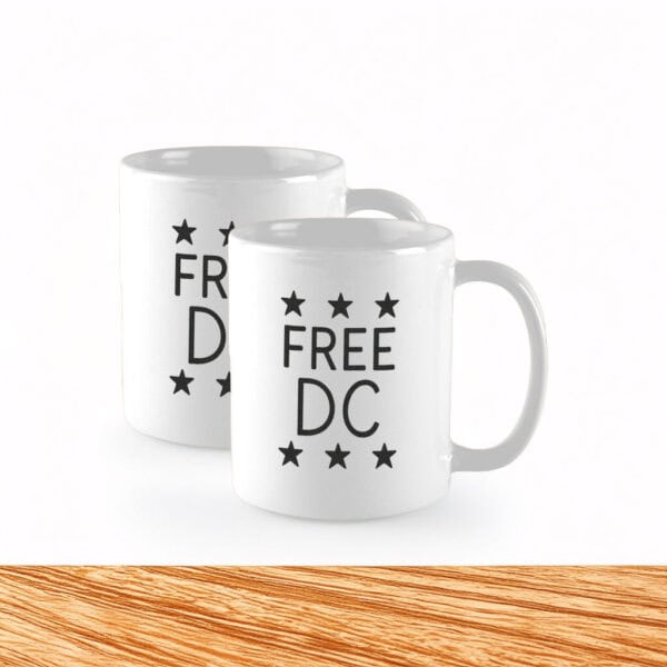 Pro-Democracy Political Protest Coffee Cup, Free DC Resist Federal Overreach Mug