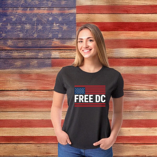 Resist Federal Overreach & Anti-Fascist Tee, Free DC American Flag Protest T-Shirt