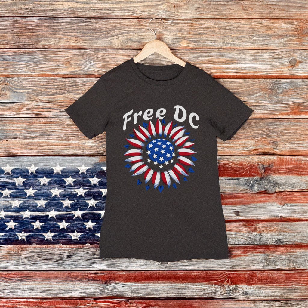 Resist Federal Overreach & Free America Tee, Free DC Patriotic Flower Protest T-Shirt
