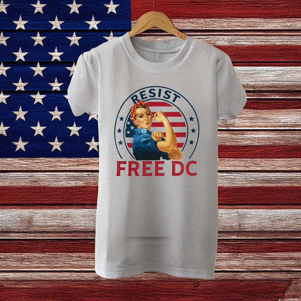 Rosie the Riveter Washington DC Statehood Tee, Resist Free DC Protest T-Shirt