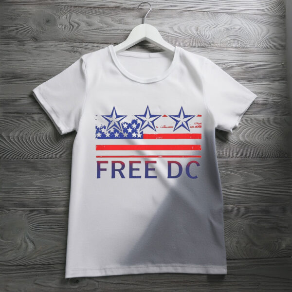 Unisex Softstyle Patriotic Tee, Independence Day Casual Wear, Gift for Activists, Free DC T-Shirt