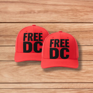 Washington DC Statehood & Protest Cap, Free DC Bold Lettering Red Hat