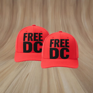 Washington DC Statehood & Protest Cap, Free DC Bold Lettering Red Hat