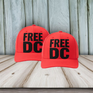 Washington DC Statehood & Protest Cap, Free DC Bold Lettering Red Hat