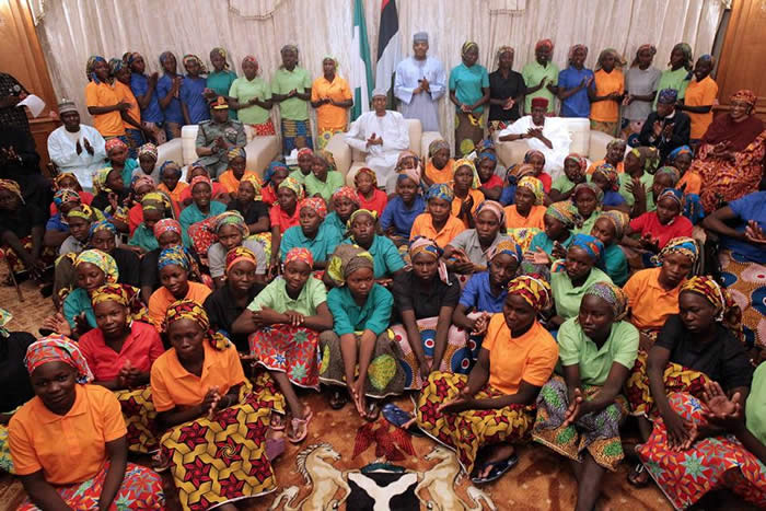 Buhari receives Chibok girls2 1