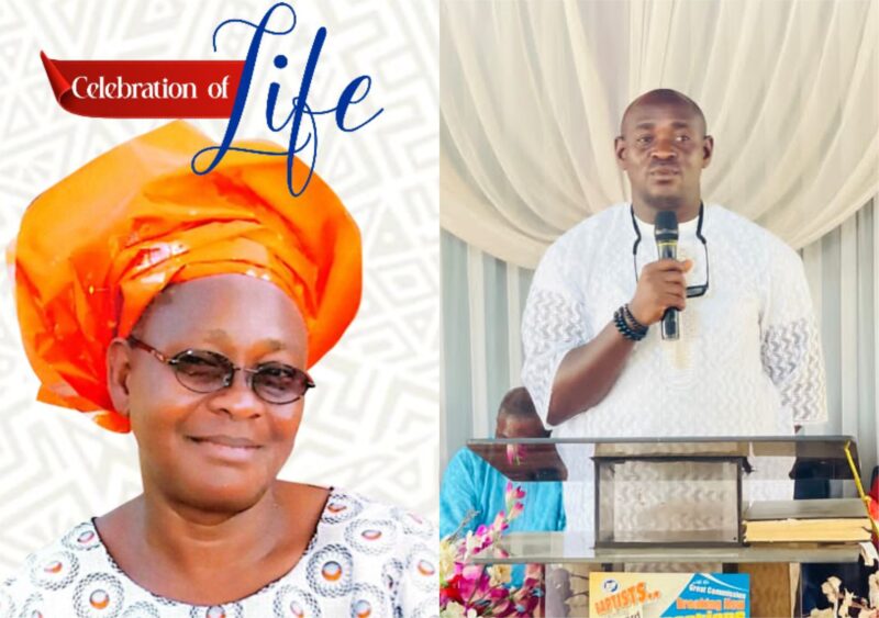 Tosin Faleye mother's burial