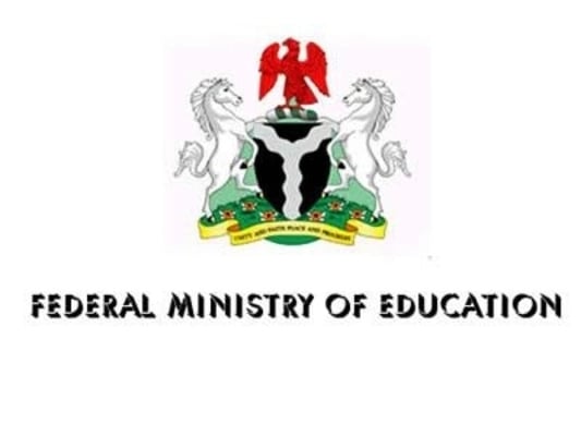 A logo of the Federal Ministry of Education featuring an eagle crest with two lions and a shield, symbolising national education authority and government oversight.