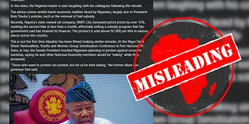 Godswill Akpabio fake quote dismissed as false