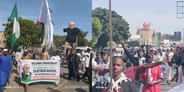 Nigeria protest against Trump threats.