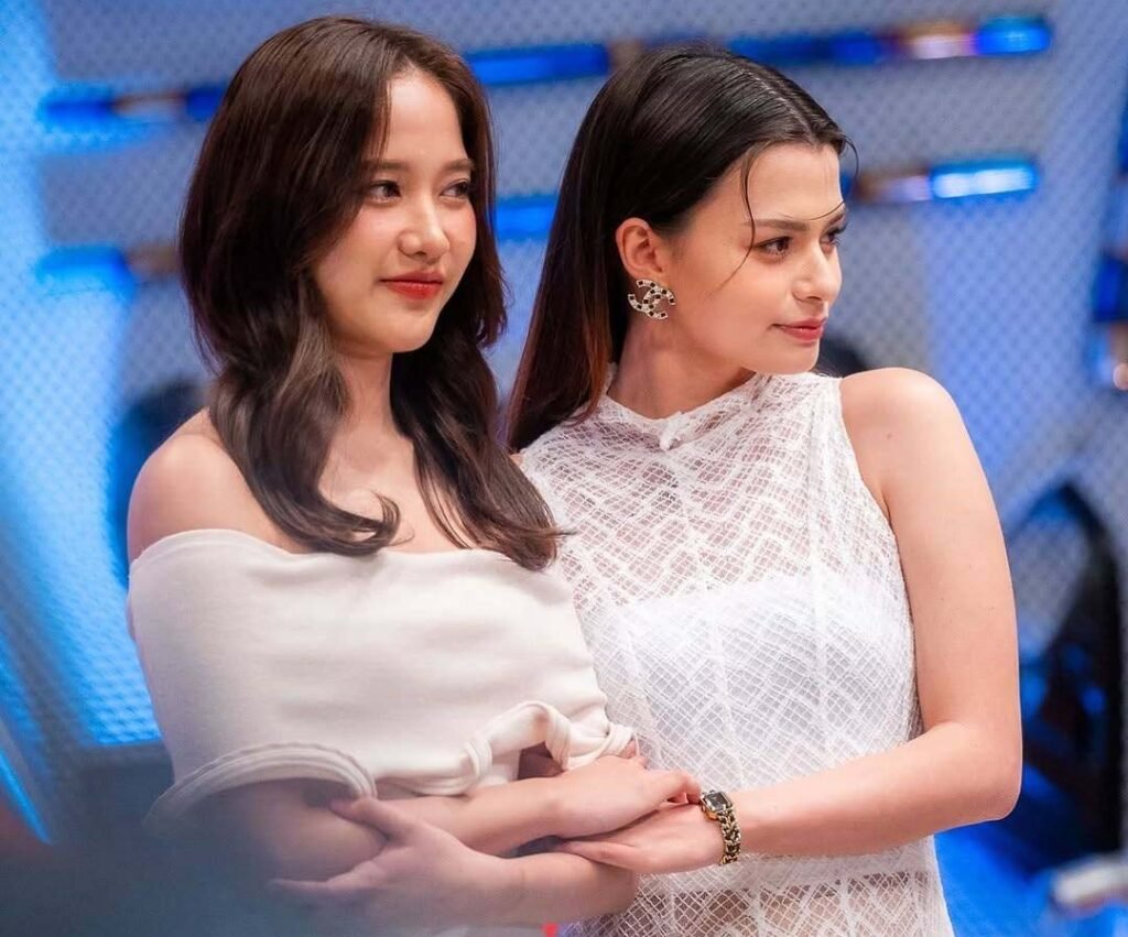 Freen Sarocha and Becky Armstrong, beloved Thai acting duo from GAP the Series, pictured together in 2025 during a public appearance.