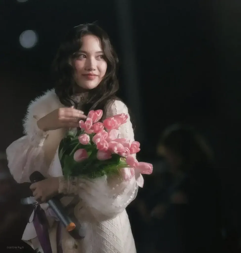 Behind the scenes with Freen Sarocha in 2025, capturing candid moments of the Thai actress during a fashion or film shoot.