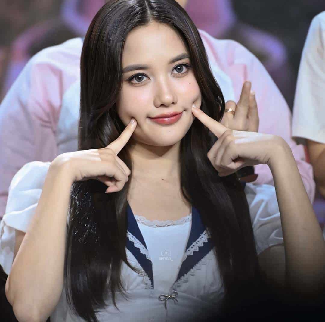 Thai actress Freen Sarocha Chankimha, known for her groundbreaking role in the Girl’s Love series GAP, captured in a striking portrait.